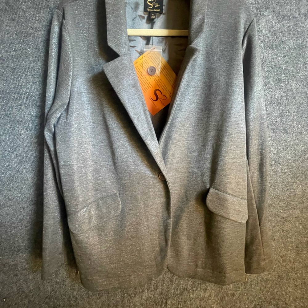Serena Williams Gray Blazer Soft Knit Suit Jacket